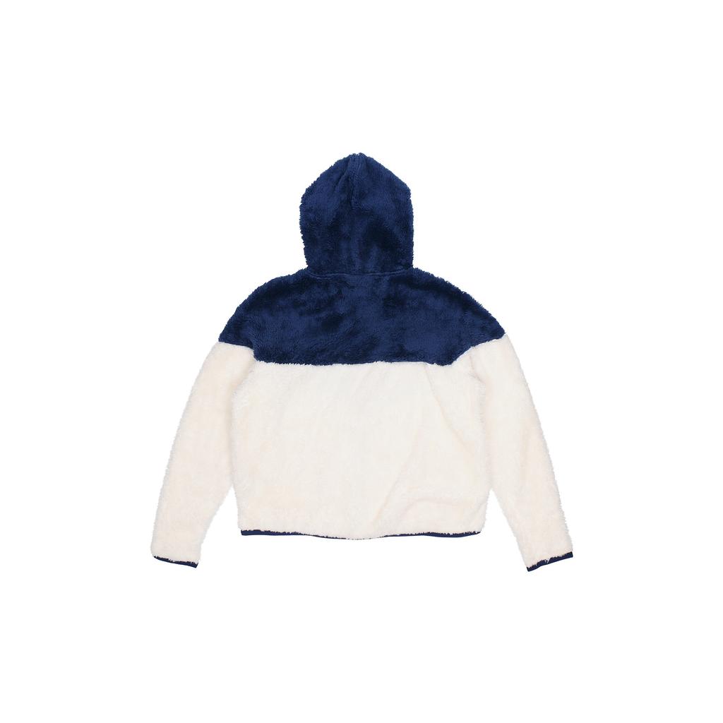 Nike Colorblock Warme Lässige Plüsch Kapuzenjacke Damenjacken Blau BV5469-492