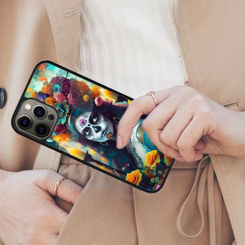 Mexican Skull Girl Tattooed Art Magnetic Phone Case For APPLE iPhone 17 Air 16 14 13 12 Pro Max 15 Plus Wireless MagSafe Cover