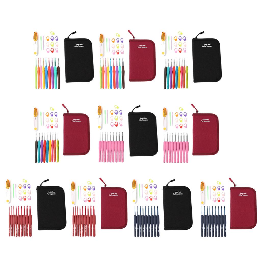 22pcs Crochet Hooks Set Crochet Hook Kit with Storage Case Ergonomic Knitting Needle Weave Yarn Kits DIY Hand Knitting