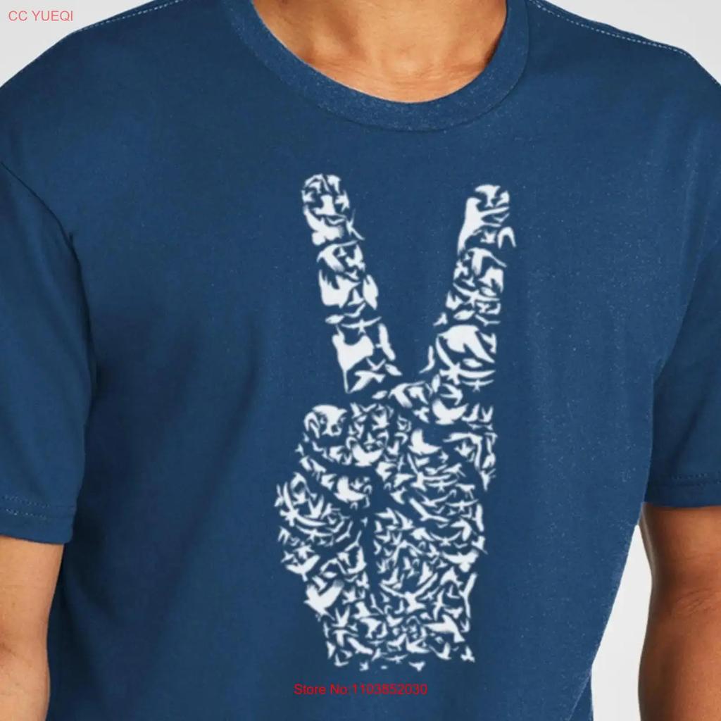 Peace Hand Sign With Birds Unisexs Cotton T Shirt S 3xl Vintage Comfortable Casual Breathable Designer Clothes Unisex