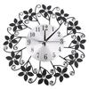 Metal Frame Wall Clock Iron Flower Wall-mounted Clock Elegant Decorative Clock  Kitchen