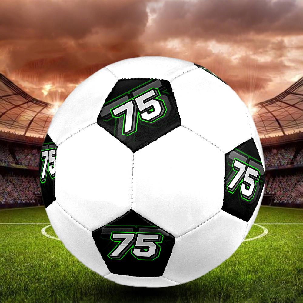 1PC Green Number Seventyfive Soccer Ball Size 5 Football Machine Sewn Indoor/Outdoor Universal Football W108
