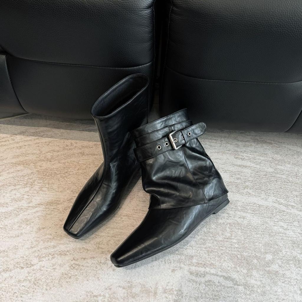 Fashion Cool Handsome Trendy Two Wear Detachable Retro Boots Belt Buckle Straight Boots Women's Premium Pant Pants Boots