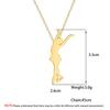 Kinitial Fashion Stainless Steel Pendant Women Figure Skating Necklace Charm Ice Skating Girls Choker Statement Jewelry Gift