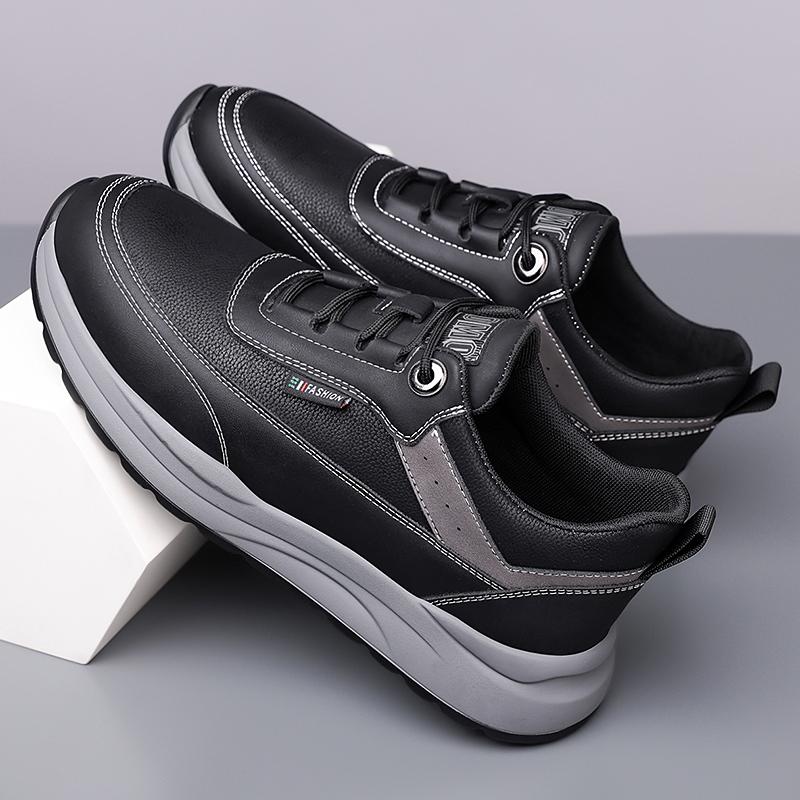 Classic Men'S Leather Sneakers Comfortable Casual Shoes For Daily Wear Fashionable Male Sports Footwear Outdoor Treking Trainers