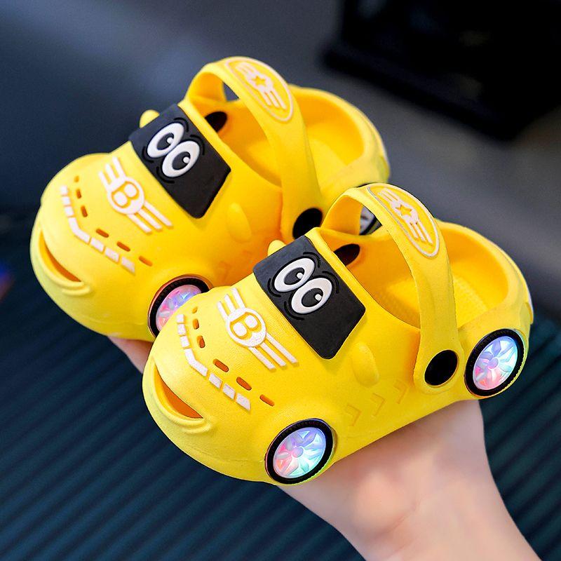 

Летние детские светящиеся нескользящие сандалии-шлепанцы с мягкой подошвой для больших и маленьких детей, для ванной, детские шлепанцы, новинка 29/30 жёлтый