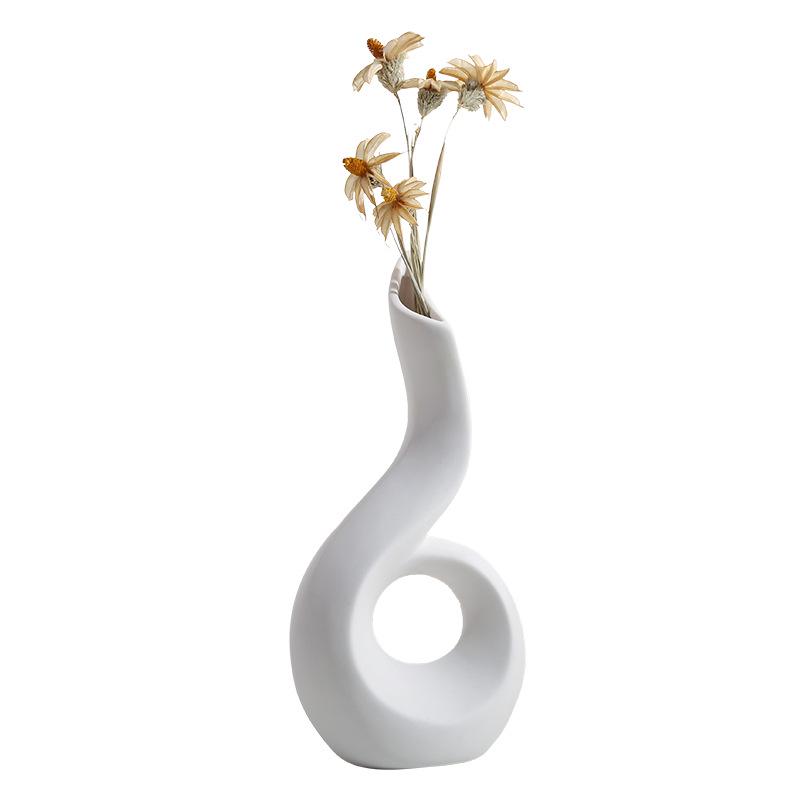 Nordic Irregular Ceramic Vase for Dried Flowers: Modern Home Decor Ornament