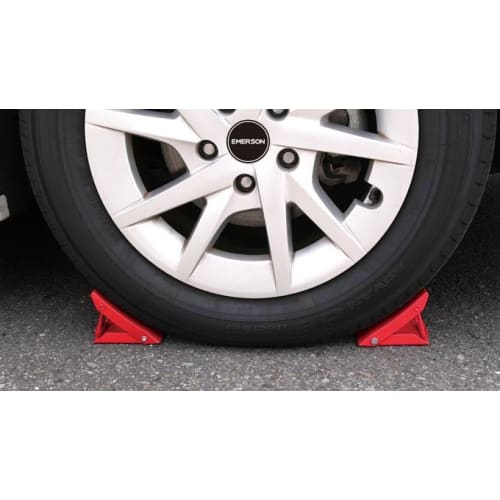Emerson EM-353 Folding Tire Stopper, 1 Piece, Red, Steel, Compatible with Light Cars, Regular Passenger Cars, RVs, and 1BOX Vehicles