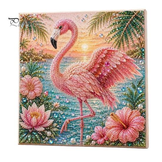 Artistic Home Wall Decoration Animal Faux Pearl Art DIY Kit, Cute Painting Exquisite Sparkling 3D Flowers Crafting Kit for Adults, Decor Desktop