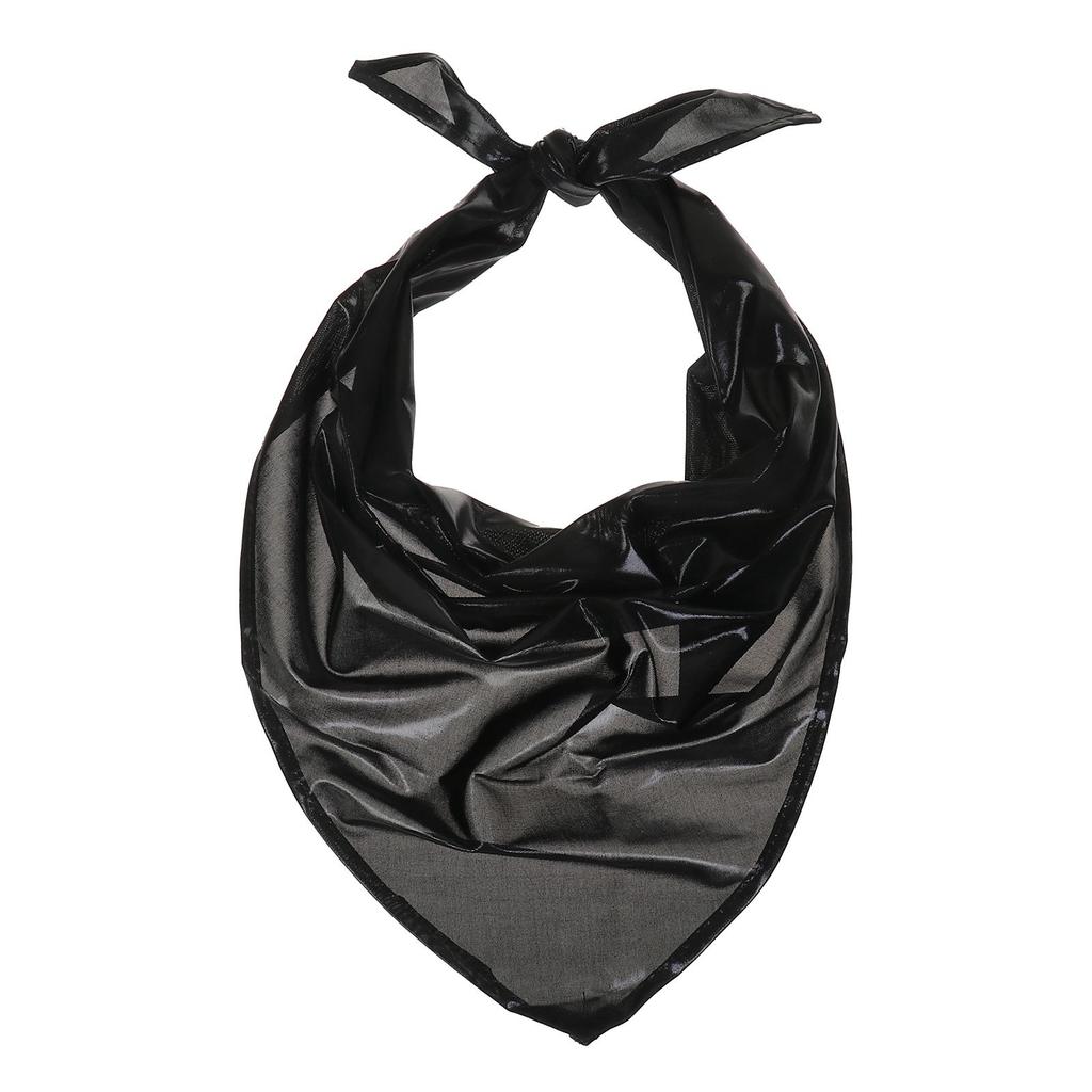 Y2K Metallic Triangle Bandana, High Gloss Punk Head Scarf for Women