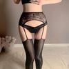 Langsha Women's Ultra-Thin Sheer Suspender Thigh-High Stockings