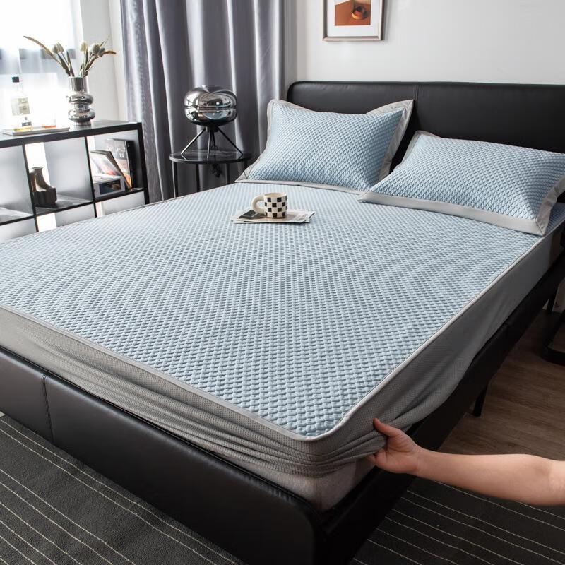 JINGRUIXIANG Cooling Ice Silk Fitted Sheet Set