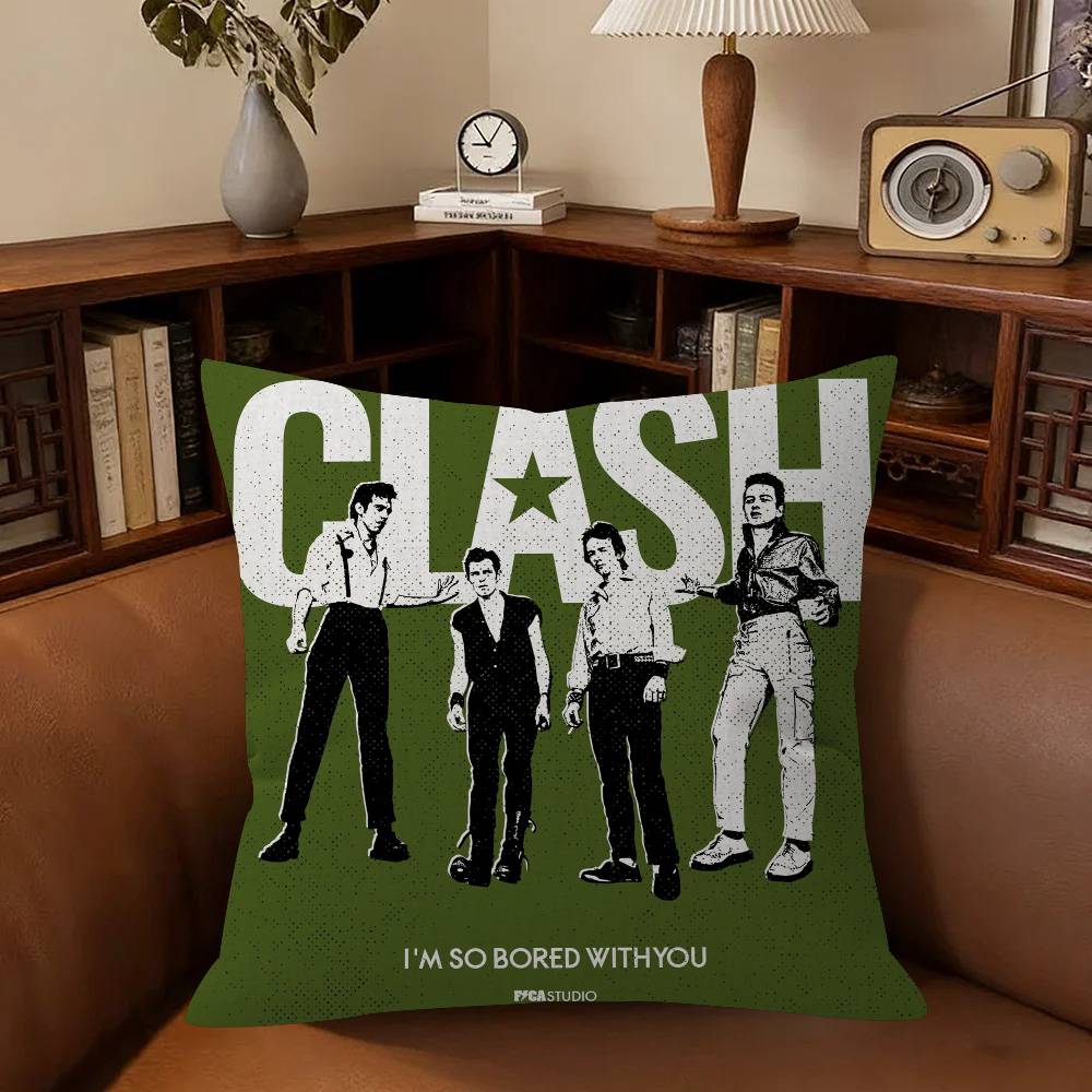 Rock Band The Album Clash Cushion Cushion Cover Pillowcase Upholstery Sofa Throw Pillow Home Decor Pillowcas