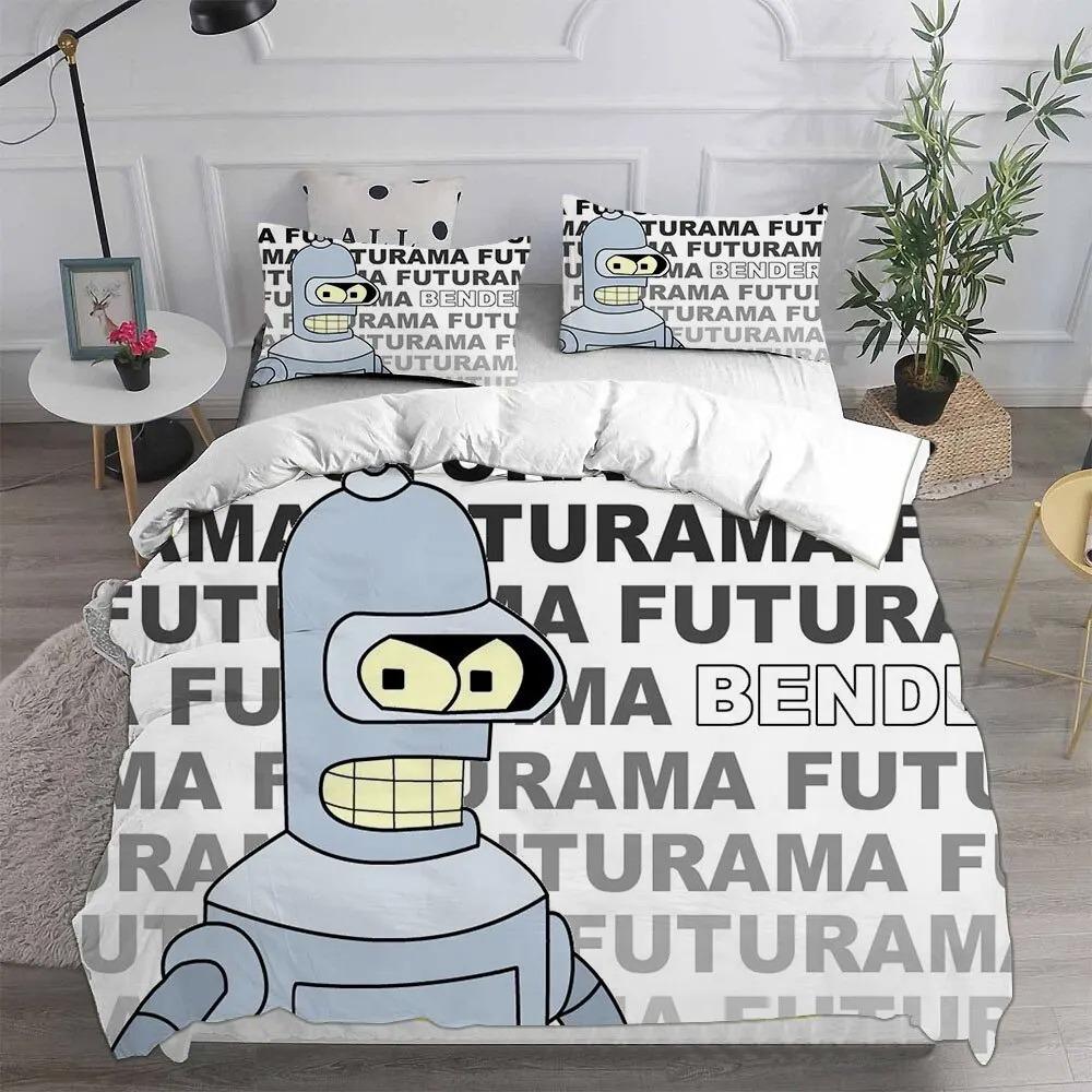 3D Cartoon Futuramas Bender Bedding Set Boys Girls Twin Queen Size Duvet Cover Pillowcase Bed Kids Adult Fashion Home Textiles