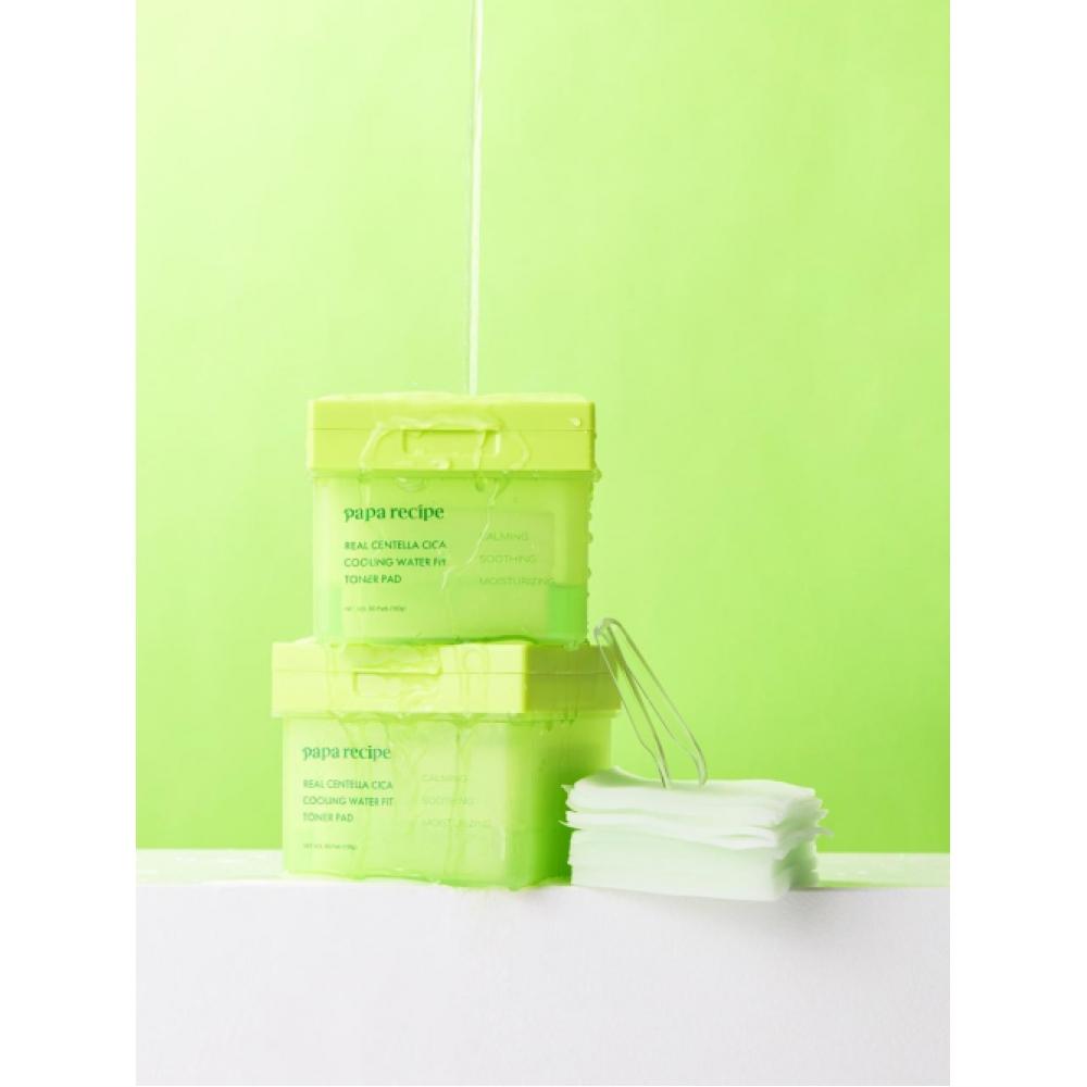 Paparecipe Real Centella Sica Cooling Water Fit Toner Pad  80 Sheets 
