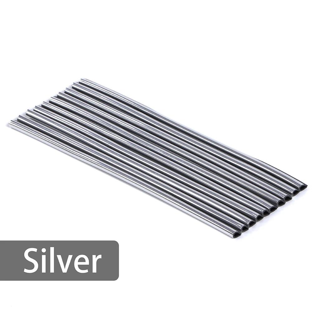 10pcs Car Accessories Colorful DIY Interior Air Conditioner Outlet Vent Grille Chrome Decoration Strip Silvery Styling