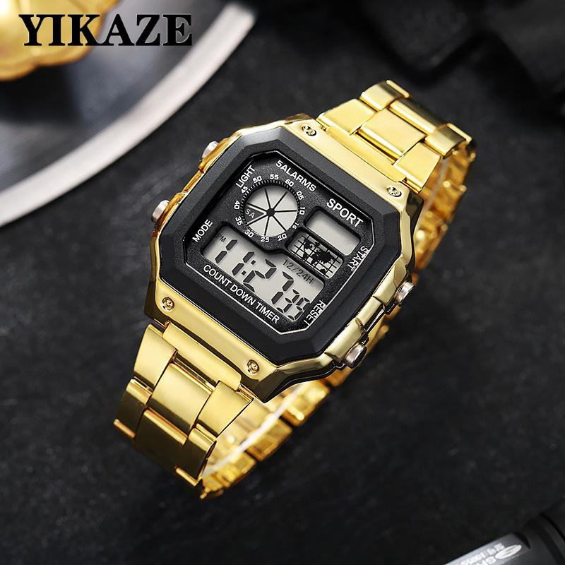 

Men s Watch Light-luxury Business Digital Watch Stainless Steel Strap Men Sports Watch Date Week Alarm Clock for Man