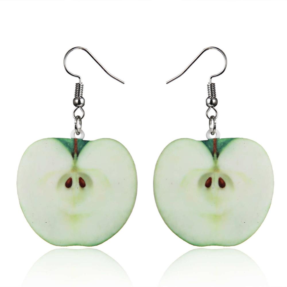 Cute Fruit Acrylic Earrings Set Strawberry Watermelon Tomato Kiwi Orange Drop Dangle Earrings For Women Fashion Fun Jewelry