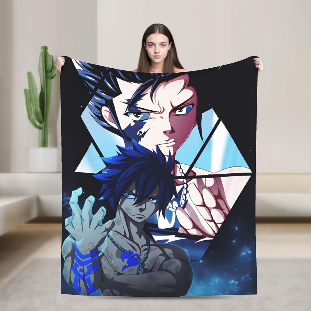 Fairy Tail Warm Soft Blanket Japanese Anime Travel Plush Throw Blanket Aesthetic Couch Chair Flannel Bedspread Sofa Bed Cover