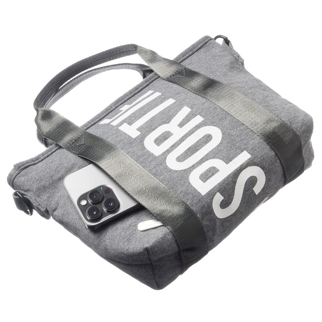 Le Coq Sportif Rochelle Logo Print Sweatshirt Deodorizing Antibacterial Shoulder Bag Women's 2-Way (Charcoal Gray)