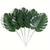 10pcs Artificial Green Leaves Scattered Tail Leaves Plants Plastic Turtleback Fern Home Bouquet Supplies Desktop Decoration