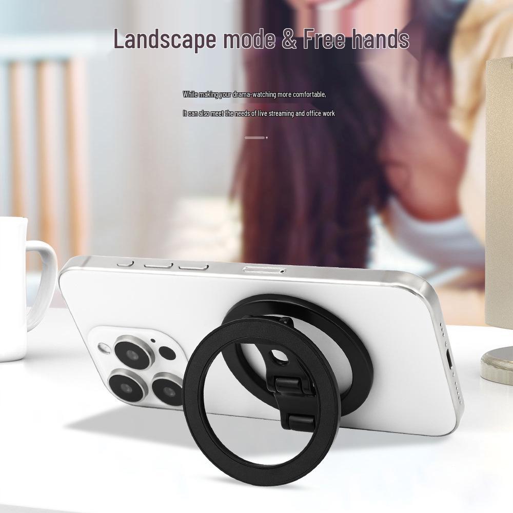 Dual-Sided Magnetic Phone Holder: Rotatable, Foldable & Strong Grip for Desktop Use