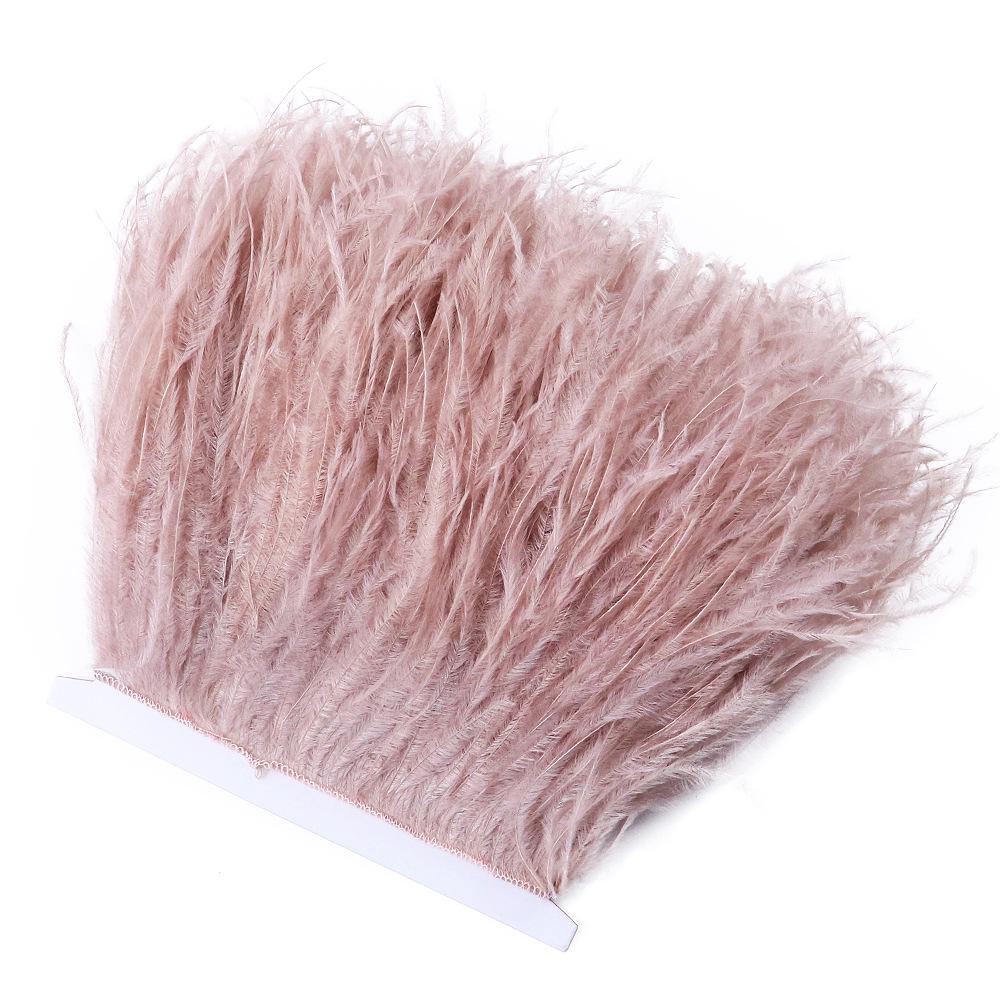 15-18cm Double Layer Dense Ostrich Feather Trim for Clothing & Formal Wear