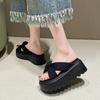Fashion 7CM Casual Wedge Slippers for Women Summer Non Slip Platform Sandals Woman Open Toe Comfortable Female Chunky Beach Slippers