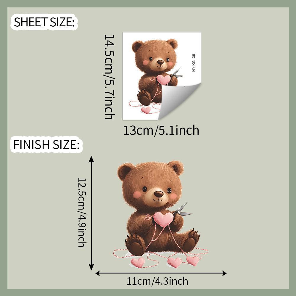 

Розовое Сердце Коричневый Медведь Наклейка на Nintendo Switch Самоклеящаяся Съемная Настенная Наклейка Прихожая Гостиная Домашний Декор 13x14.5cm разноцветный