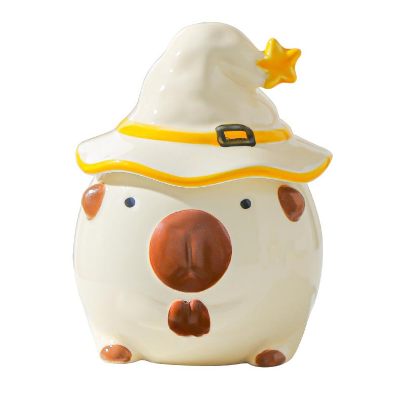 Mug Kapibala Gives Girls Cute Water Cup with Lid Ceramic Cup Birthday Gift High-looking Creative Cup