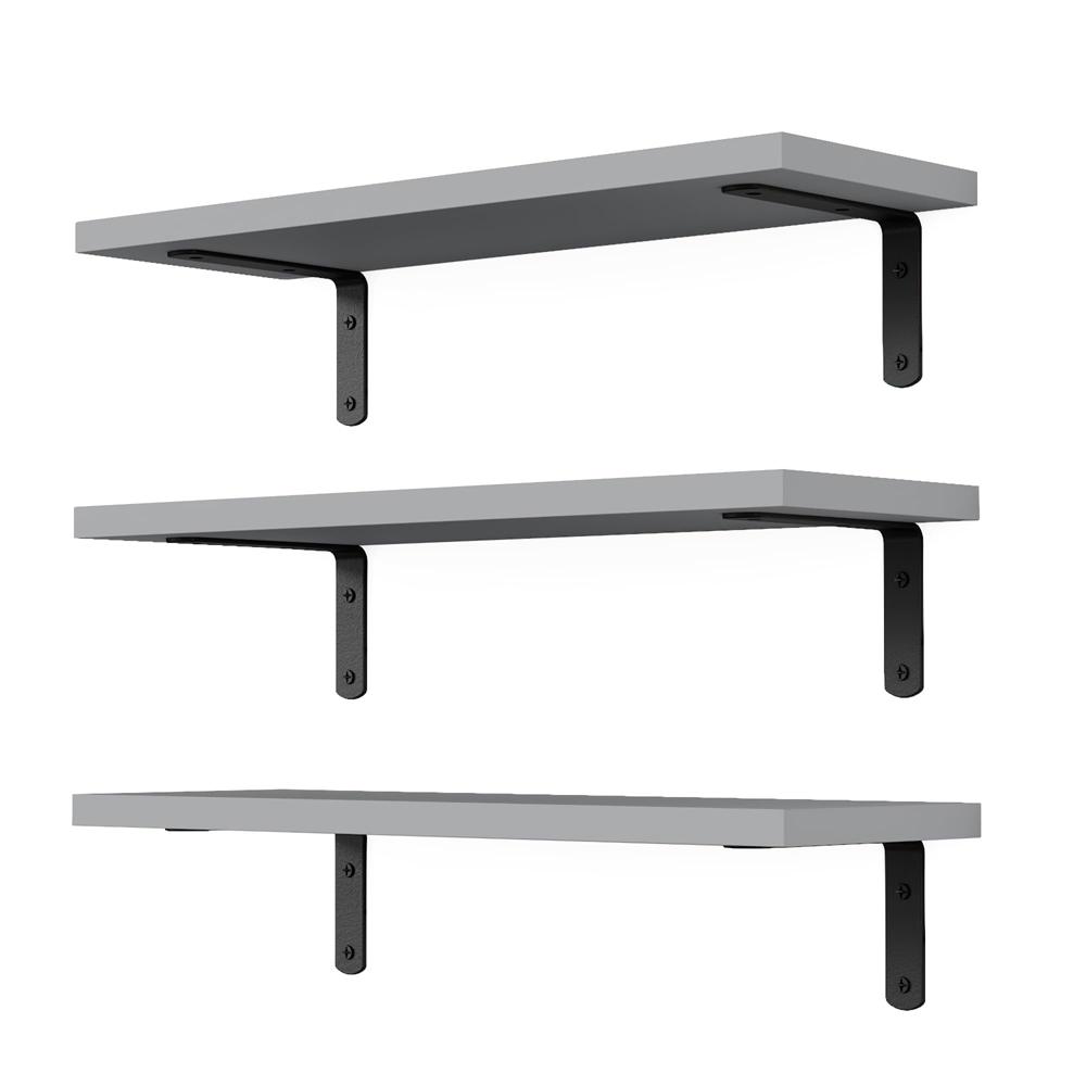 Rustic Wooden Floating Shelves Set of 3pcs Home Decor Wall Mounted Storage Shelves for Bathroom Living Room Bedroom