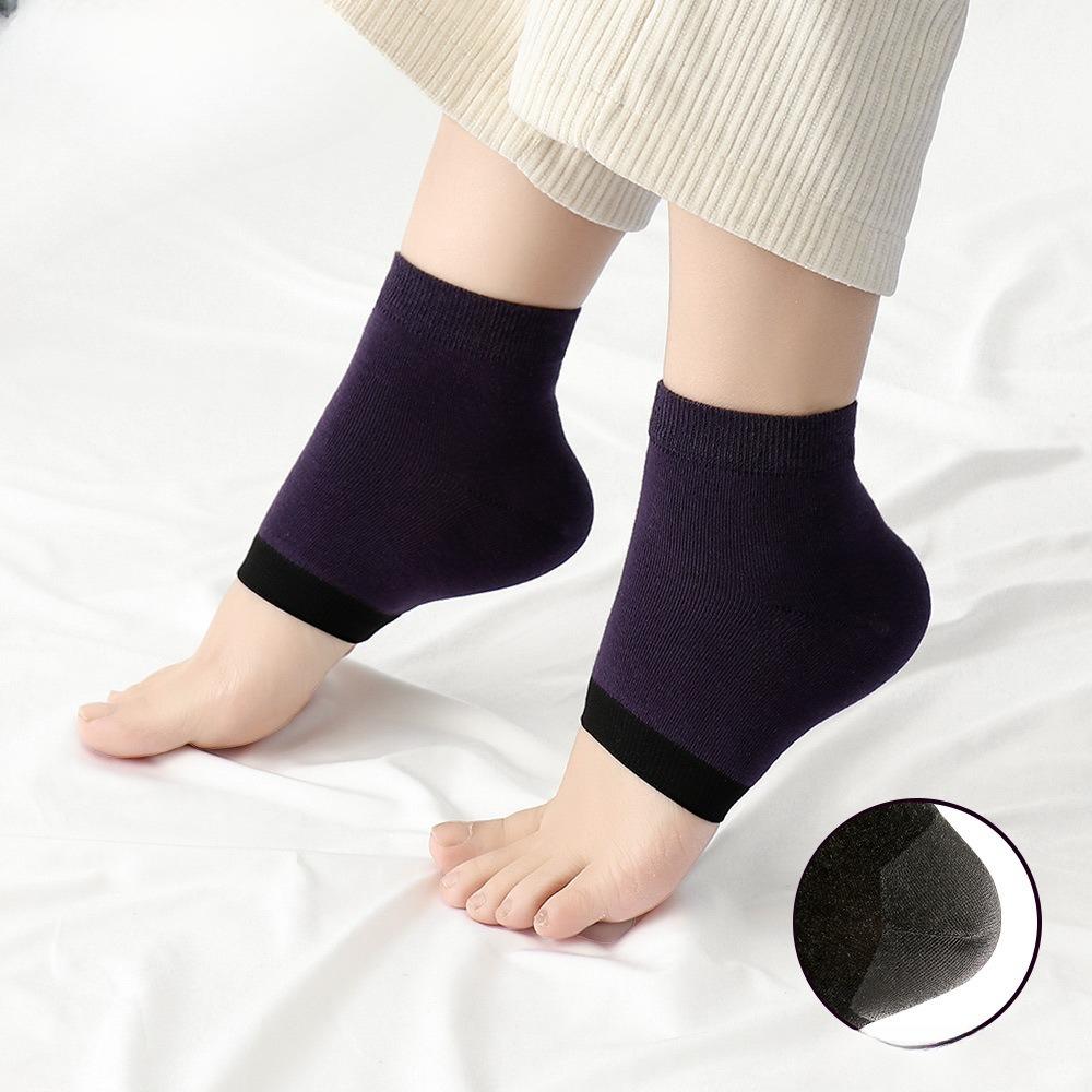

Anti-fracture Socks with Silicone Heel Moisturizing - Men s and Women s Protective Socks 1 pair Ultra-thin темно-фіолетовий колір