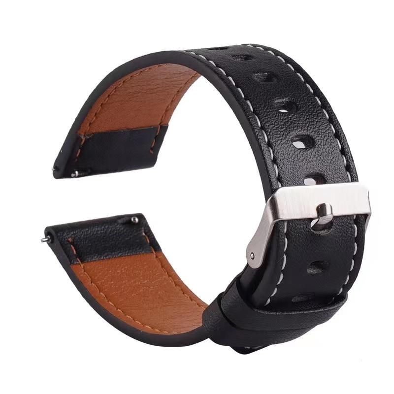 22mm Leather Strap For Samsung Galaxy Watch 46mm SM-R800 Watch 3 45mm SM-R840 Gear S3 SM-R760 SM-R770 Band Bracelet Watchband