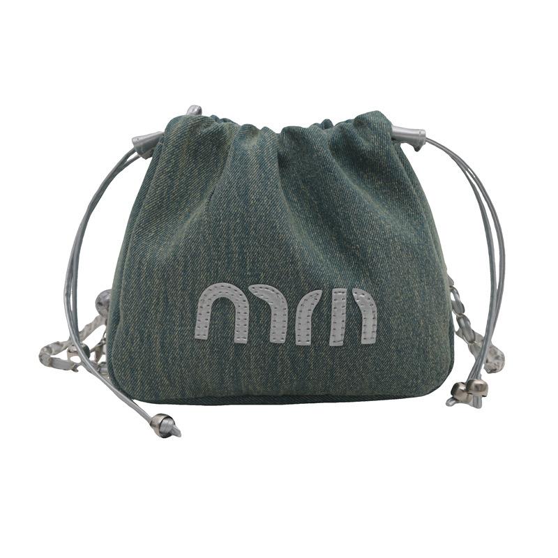 Fashionable and Casual Denim Bucket Bag for Women's New Trendy Shoulder Bag Simple Large Capacity Crossbody Bag