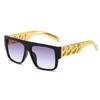 New European and American Square Gold Chain Sunglasses, Women's Large-frame Punk Sunglasses, Men's Street Photography Fashion Glasses Trend