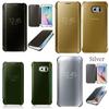 For Samsung Galaxy S6 S7 Plus Clear View Mirror Leather Flip Stand Case Cover