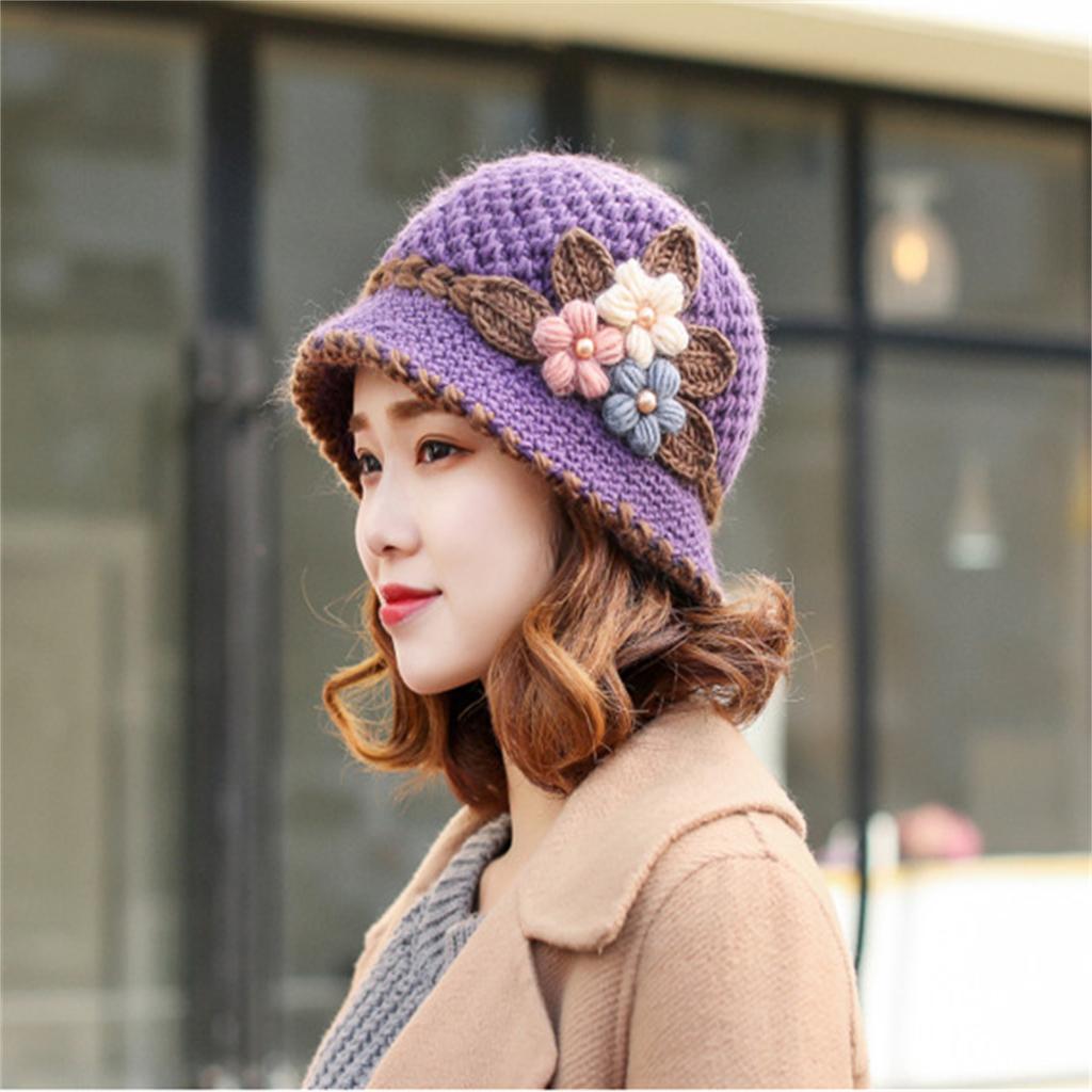 Factory direct sales woolen hat for women, knitted hat, warm ear protection, windproof headwear, plush lining, fashionable and v