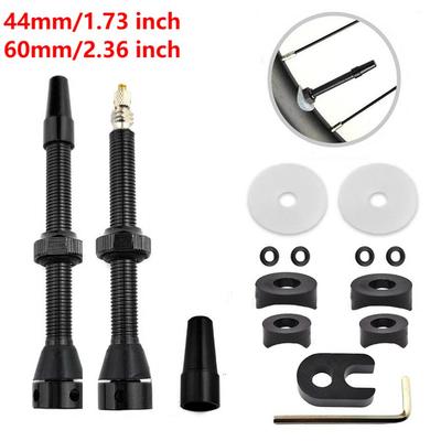 2pcs Tubeless Air Valve for Mountain Road Bike Tubeless Rim Presta Valves Set 44mm 60mm Bicycle Tire Valves Replacement Parts