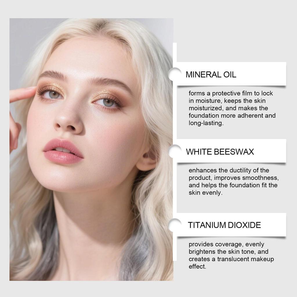 Two-in-One Color-Changing Foundation Stick High Concealer Lightweight Brightening Moisturizing Matte Hydrate Lasting Base Makeup