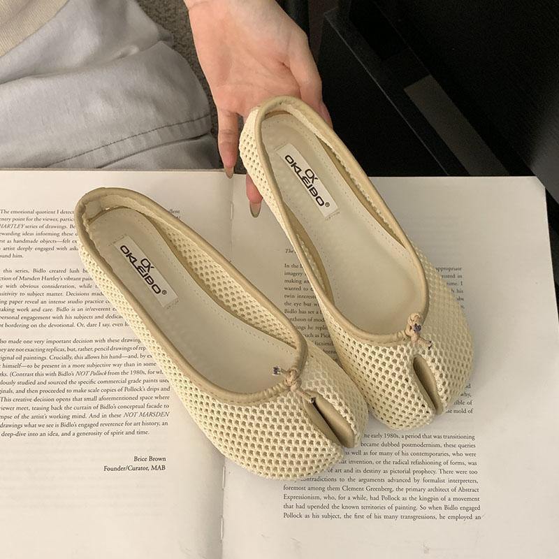 Fashion Luxury Fashion Shallow Women Ballet Flats Shoes Summer Spring Female Mesh Breathable Footwear Ladies Flats Slip On Shoes