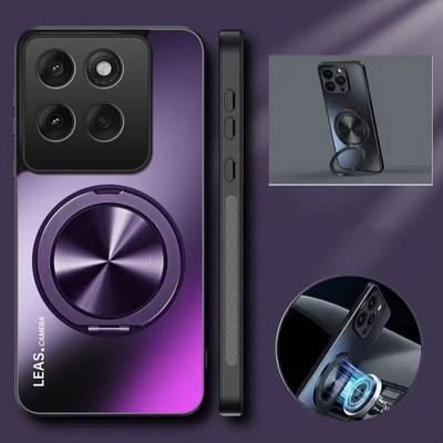 Magnetische Hoes Voor Motorola Edge 60 Pro 50 Fusion Matte Schokbestendig 360° Draaibare Ringhouder Cover Voor Moto G75 G55 G85 G15 G24