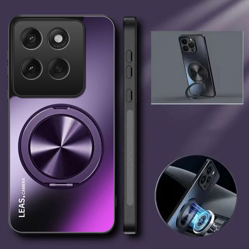 Magnetic Case For Motorola Edge 60 Pro 50 Fusion Matte Shockproof 360° Rotating Ring Holder Cover For Moto G75 G55 G85 G15 G24