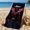Custom Name Toilet Heart In Space Adventure Microfiber Beach Towel, Lightweight for Summer Travel, Swimming Pool Fan Gift