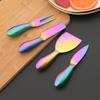 6pcs Black 4pcs Matte Cheese Knives Set High Quality Stainless Steel Handle Multiuse Divider Cheese Knife Butter Spatula Cheese Slicer