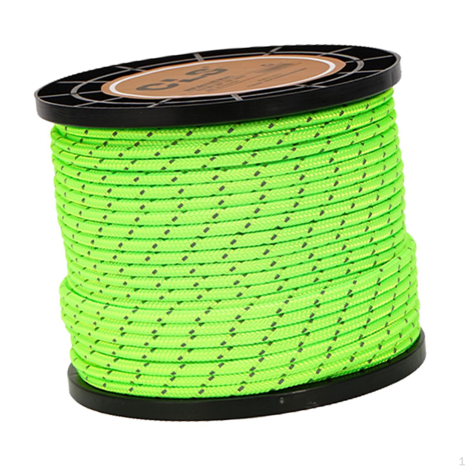 

4 мм светоотражающий паракордовый трос для палатки, парашютный шнур для кемпинга - 55 ярдов ярко-зеленый