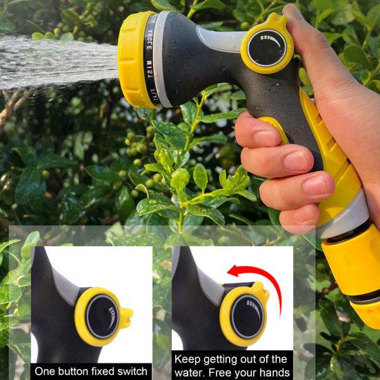 Water Hose Nozzle Sprayer Thumb Control 10 Modes Heavy Duty Washing Garden Watering Hose Spray Nozzle Yard Supply