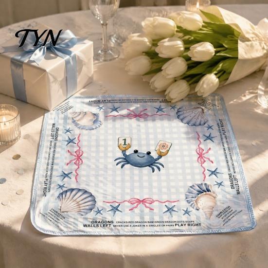 Wrinkle Resistant Game Mat Square Mahjong for Table, Anti-Slip Noise Reduction Table Protection Pad Cover, Waterproof Washable Diatomaceous