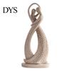 Home Decoration Ornament Abstract Couple Sculpture Ornament, Resin Sandstone Style Statue, Romantic Embracing Statue for Valentine Figure Living Room