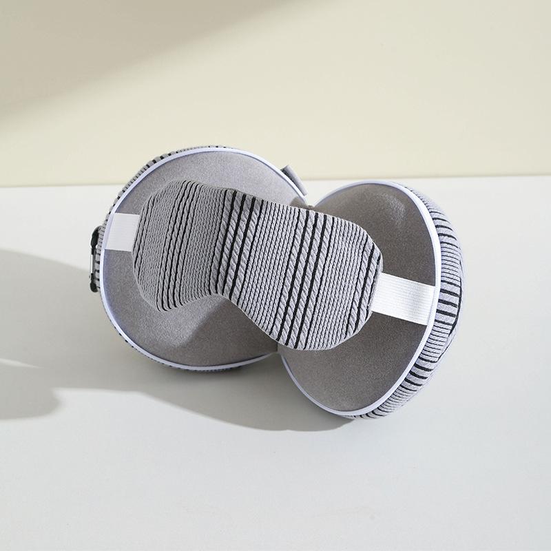 Portable 2-in-1 Neck Pillow and Sleeping Mask for Travel, Office, or Flight Rest