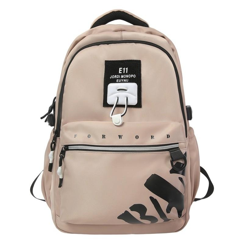 Casual Nylon Backpack With Large Capacity And Letter Printing Design For Daily